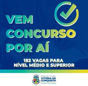 Prefeitura de Conquista anuncia concurso público 182 vagas para