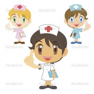 nurse ,cartoon character, vector illustration